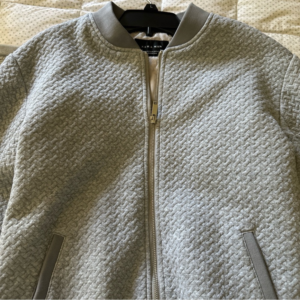 Zara Man Gray Textured Jacket